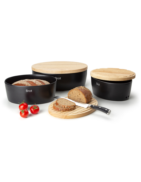 Broodpot keramiek ovaal zwart