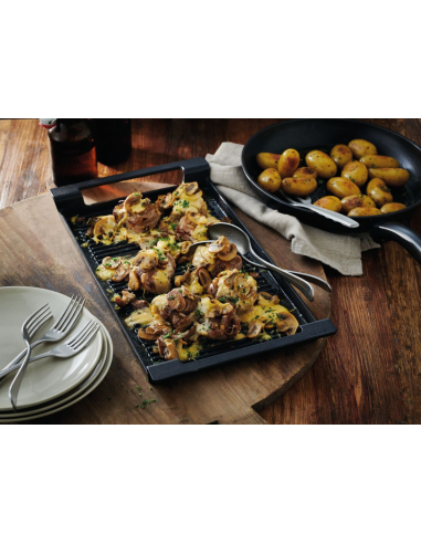 SUS Grillplaat gietijzer 44 x 24 cm zwart