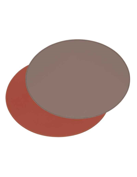 Placemat Ovaal 45 x 34 cm antraciet/bordeaux
