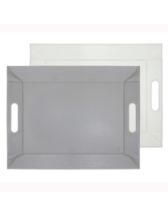 Dienblad 55 x 41 cm wit/grijs