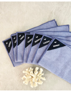Set-7 Klud vaatdoekjes Dusty Blue