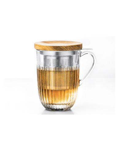 Theeglas Ouessant met zeef en deksel