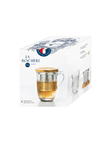 Theeglas Ouessant met zeef en deksel