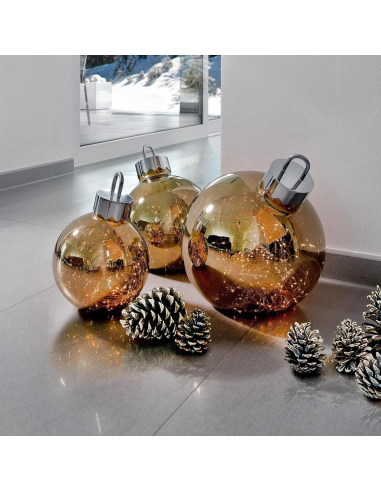 Led Ornament Kerstbal Gold 25 cm