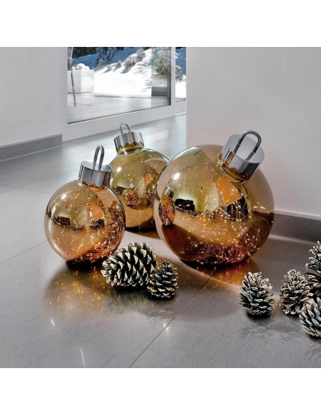 Led Ornament Kerstbal Gold 25 cm