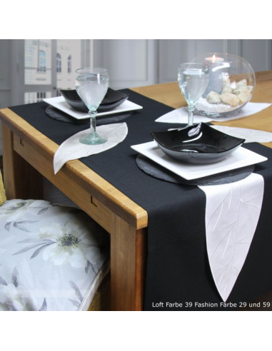 Loft Tafelloper 50 x 140 cm, Zwart