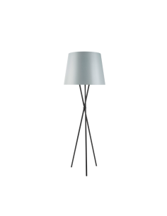 OZONOS Vloerlamp Hailey AC-1 Second Edition Zwart statief met Jeans Grijs kap