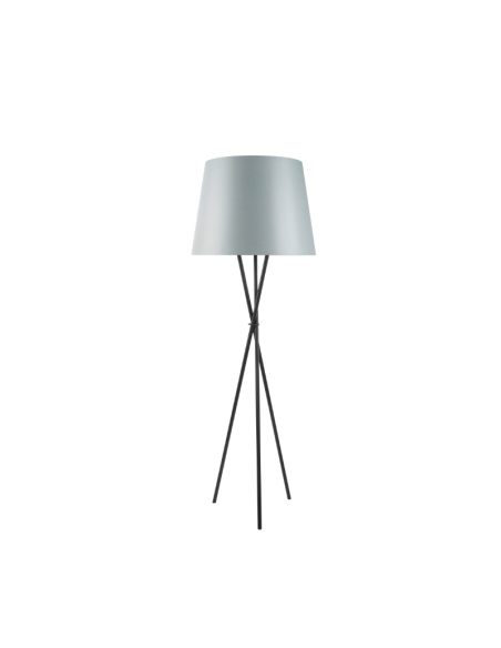 OZONOS Vloerlamp Hailey AC-1 Second Edition Zwart statief met Jeans Grijs kap