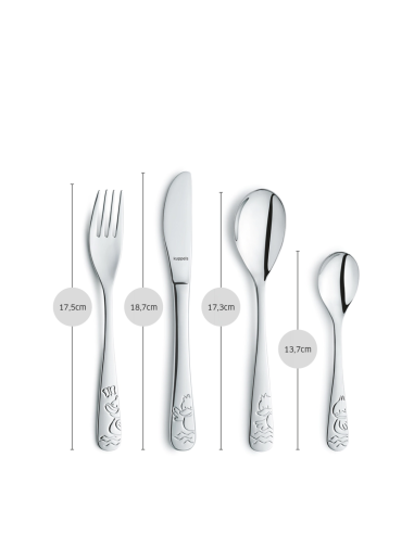 Kinderbestek vrolijke eendjes 4-delig