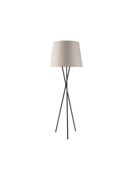 OZONOS Vloerlamp Hailey AC-1 Second Edition Zwart statief met Natuurlijke Linnen kap