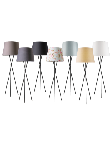 OZONOS Vloerlamp Hailey AC-1 Second Edition Zwart statief met Athene Crème kap