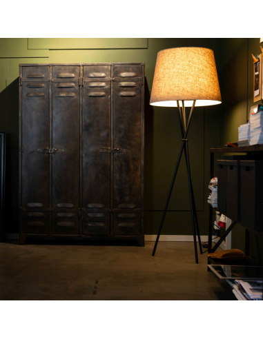 OZONOS Vloerlamp Hailey AC-1 Second Edition Zwart statief met Athene Crème kap