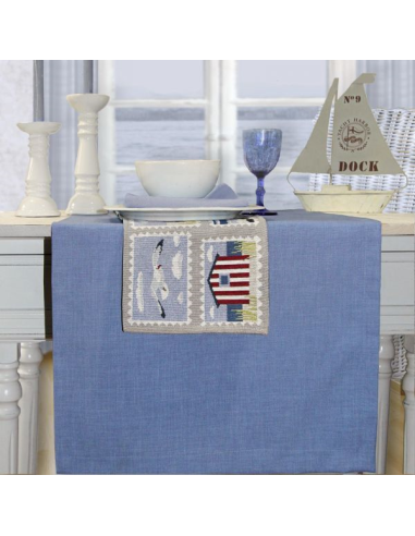 LOFT 170 Ø Tafelkleed,Middenblauw