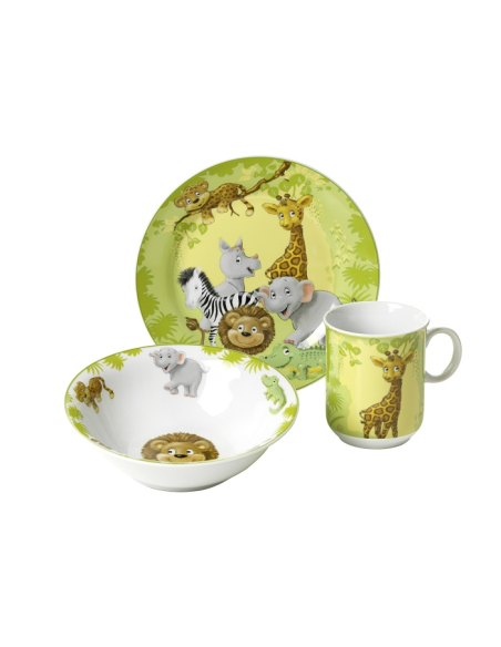 Kinderservies met Jungledieren 3dlg