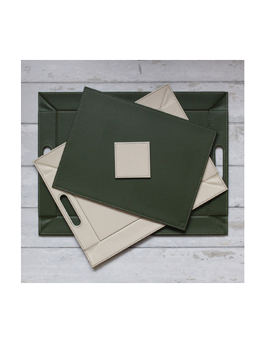 Dienblad 55 x 41 cm olijf/ivoor