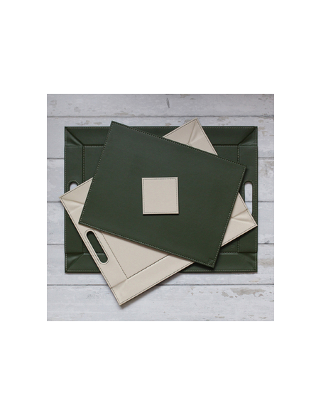 Dienblad 55 x 41 cm olijf/ivoor
