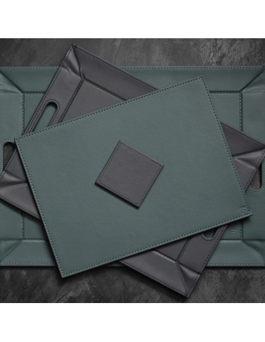 Placemat Ovaal 45 x 34 cm petrol/antraciet