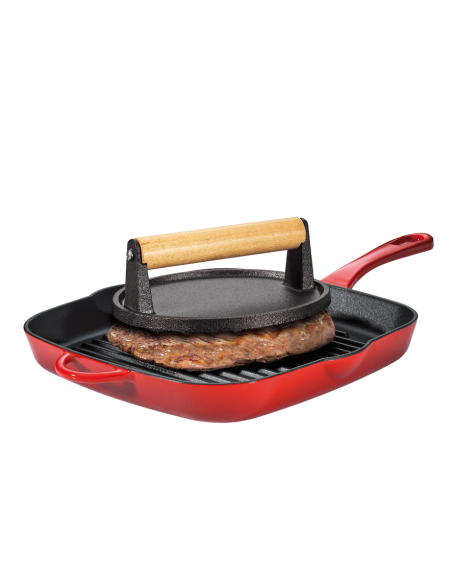 Vleesverzwaarder / Vleespers Gietijzer 18 cm 1 kg