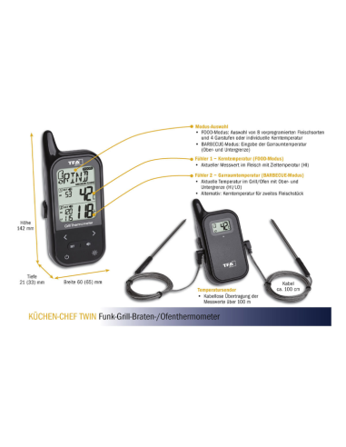 Draadloze BBQ Thermometer Expert Dual Probe