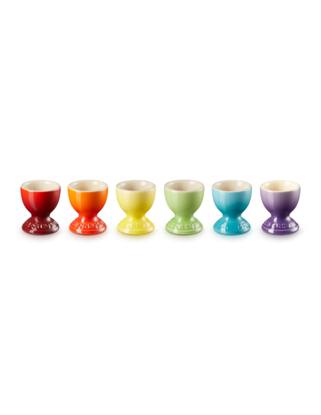 Eierdopjes set van 6 Regenboog