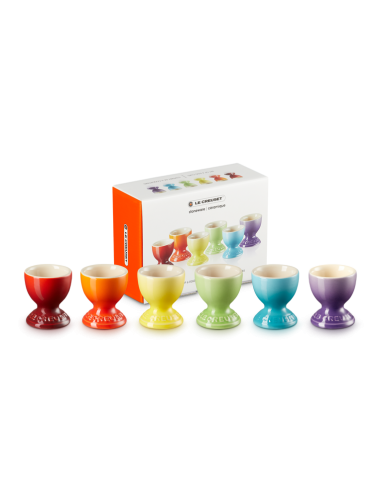 Eierdopjes set van 6 Regenboog