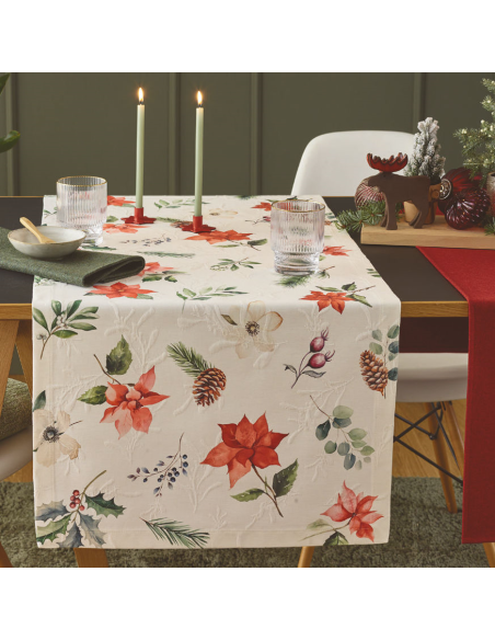 Tafelkleed X-Mas Flowers 150x250cm