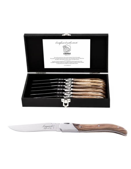 Laguiole Style de Vie Luxury Line Steakmessenset Olijfhout 6-dlg