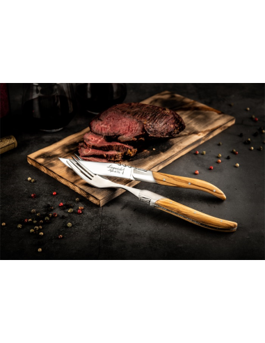 Laguiole Style de Vie Luxury Line Steakmessenset Olijfhout 6-dlg