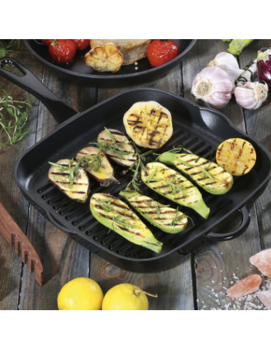 Küchenprofi PROVENCE Hoge Gietijzeren Grillpan Zwart met steel