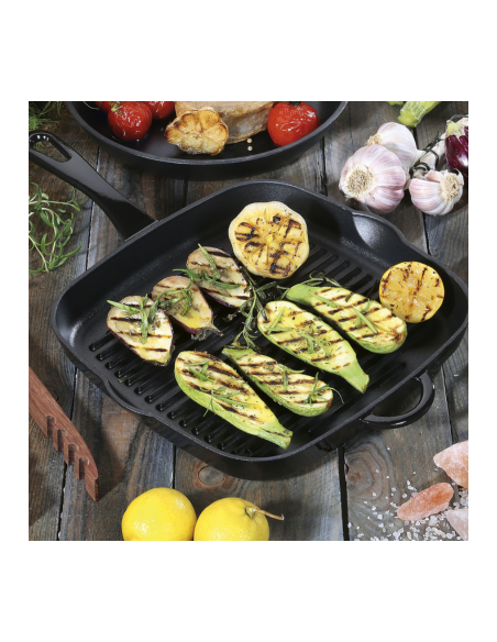 Küchenprofi PROVENCE Hoge Gietijzeren Grillpan Zwart met steel