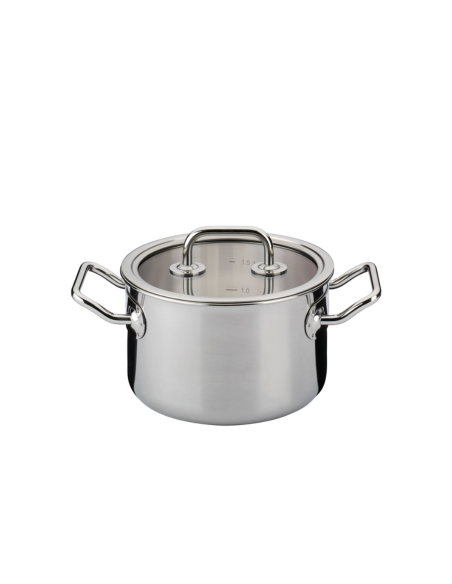 Spring Brigade Basic Kookpan 16 cm met glazen deksel 2L