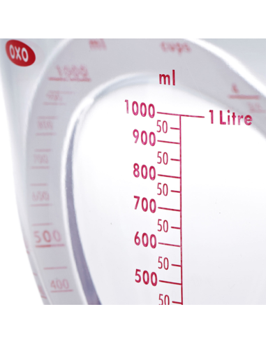 Maatbeker vanaf boven leesbaar 1 liter (per 50 ml)