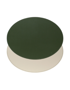 Placemat Ovaal 45 x 34 cm olijf/ivoor