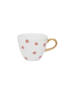 Urban Nature Good Morning Koffie kopje  Ø8 cm - White with Cameo brown Dots