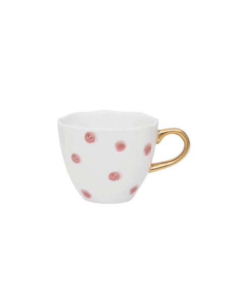 Urban Nature Good Morning Koffie kopje  Ø8 cm - White with Cameo brown Dots