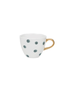 Urban Nature Good Morning Koffie kopje  Ø8 cm - White with Blue green Dots