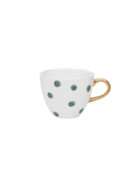 Urban Nature Good Morning Koffie kopje  Ø8 cm - White with Blue green Dots