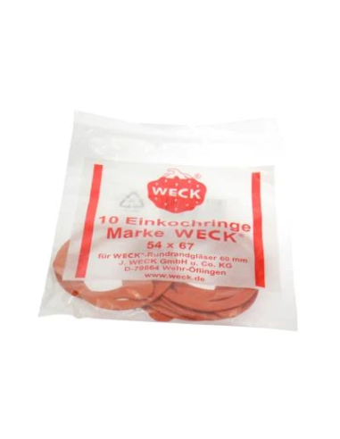Zak met 10 Weckringen 54x67mm (60mm glazen)