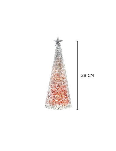 Kerstboom Glamour Led Rood 28 cm