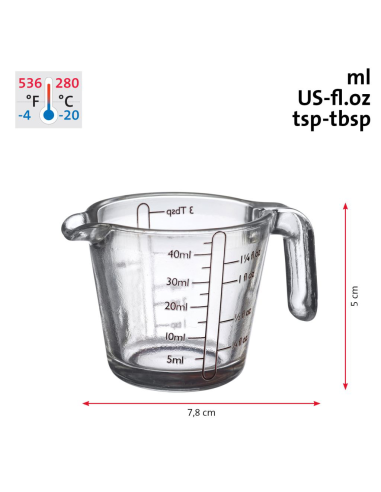 Mini-maatbeker glas voedselneutraal