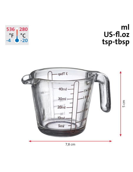 Mini-maatbeker glas voedselneutraal