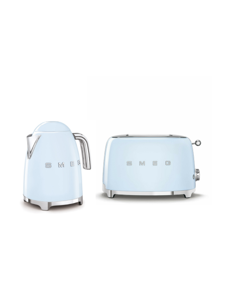 Smeg Waterkoker en Broodrooster 2x2 Set Pastel Blauw