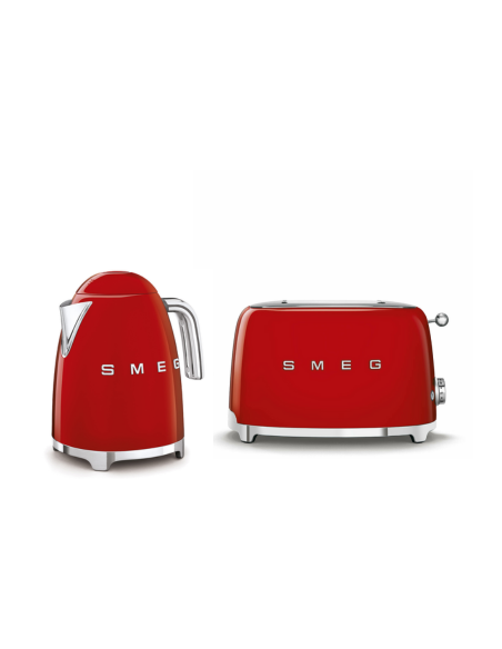 Smeg Waterkoker en Broodrooster 2x2 Set Rood