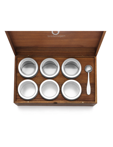 Bredemeijer Theedoos met 6 blikjes en maatlepel