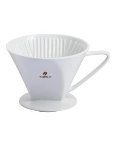 Koffiefilterhouder 1x4 wit hardporselein