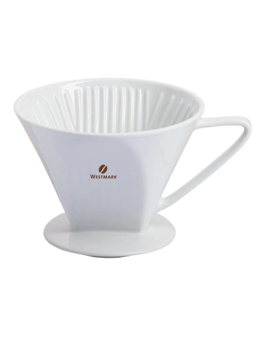 Koffiefilterhouder 1x4 wit hardporselein