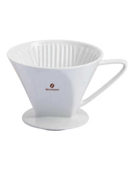 Koffiefilterhouder 1x4 wit hardporselein