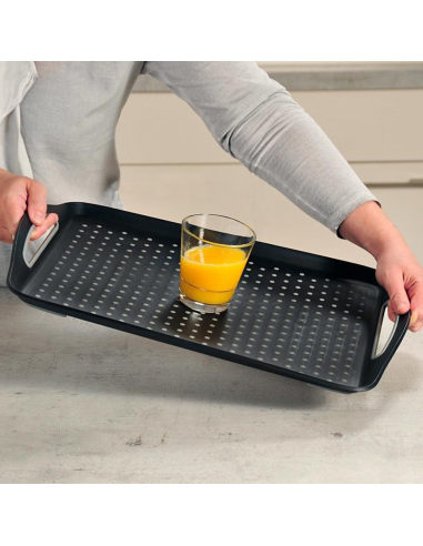 Dienblad Polyprop antislip grijs