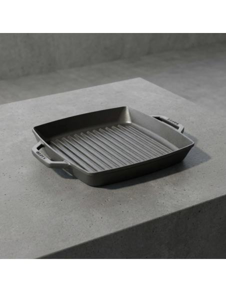 Staub Grillpan 28x28 cm met grepen Zwart