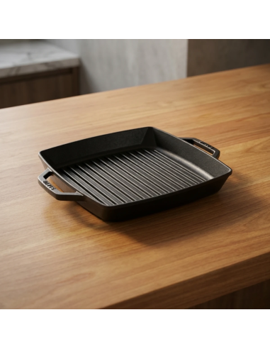 Staub Grillpan 28x28 cm met grepen Zwart